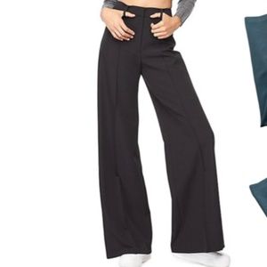 Milly, Hayden High-Waist Wide Leg Trouser, Black, Size 2